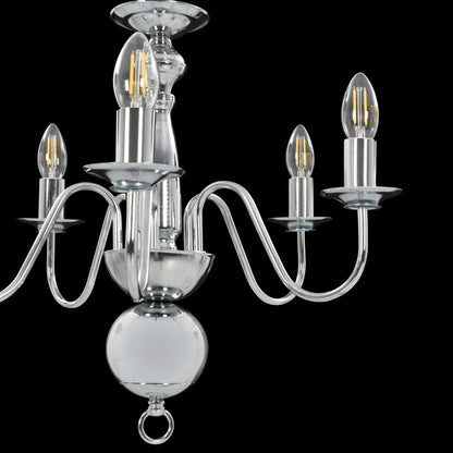 Taklampe Lysekrone sølv 5 x E14 lyspærer