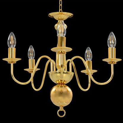 Taklampe Lysekrone gyllen 5 x E14 lyspærer