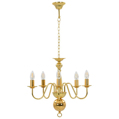 Taklampe Lysekrone gyllen 5 x E14 lyspærer