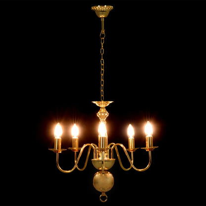 Taklampe Lysekrone gyllen 5 x E14 lyspærer