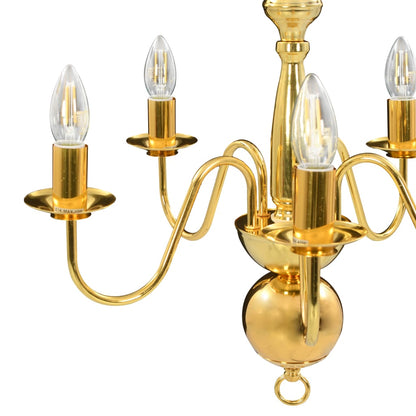 Taklampe Lysekrone gyllen 5 x E14 lyspærer