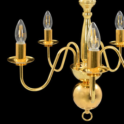 Taklampe Lysekrone gyllen 5 x E14 lyspærer