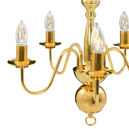 Taklampe Lysekrone gyllen 5 x E14 lyspærer