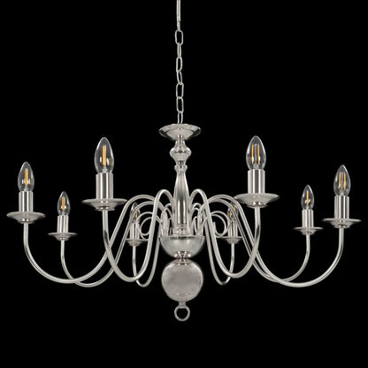 Taklampe Lysekrone sølv 5 x E14 lyspærer