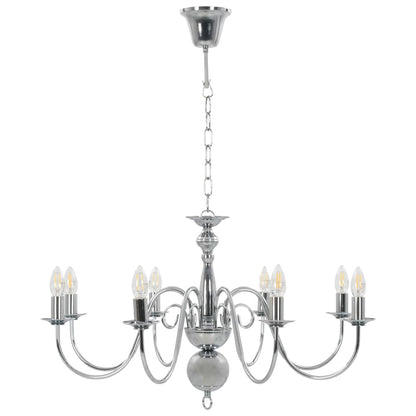 Taklampe Lysekrone sølv 5 x E14 lyspærer