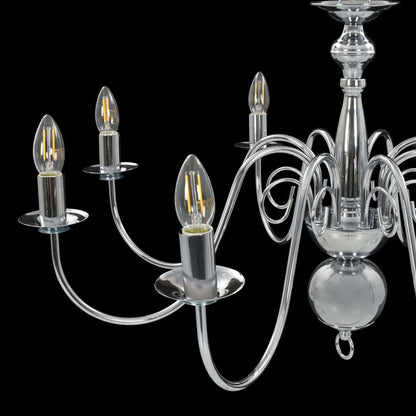 Taklampe Lysekrone sølv 5 x E14 lyspærer