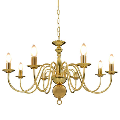 Taklampe Lysekrone gyllen 8 x E14 pærer