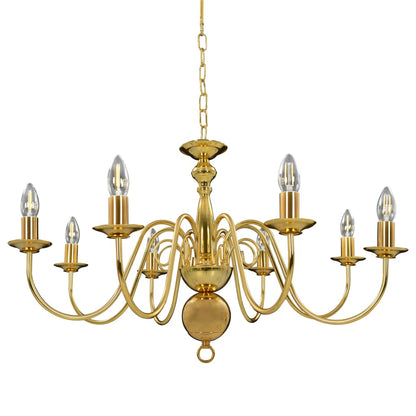 Taklampe Lysekrone gyllen 8 x E14 pærer