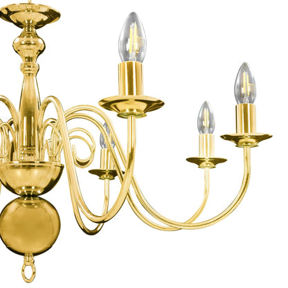 Taklampe Lysekrone gyllen 8 x E14 pærer