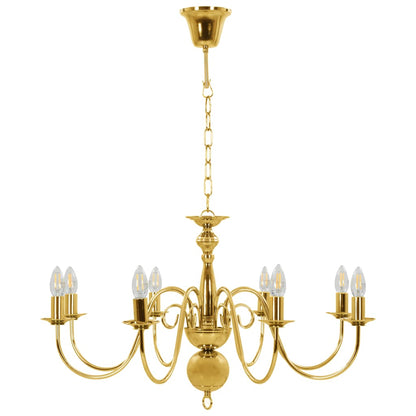 Taklampe Lysekrone gyllen 8 x E14 pærer