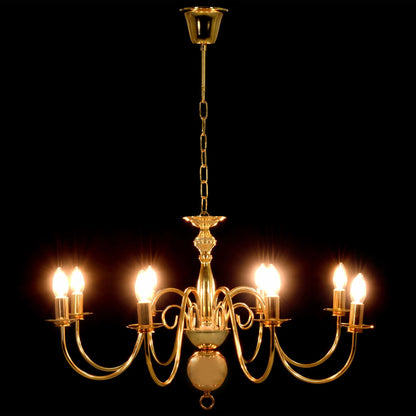 Taklampe Lysekrone gyllen 8 x E14 pærer