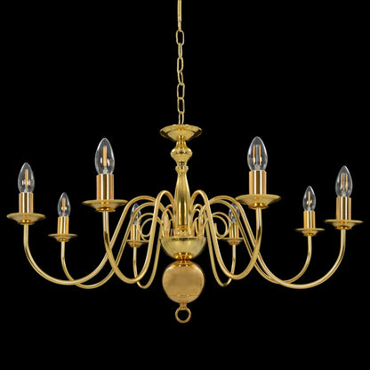 Taklampe Lysekrone gyllen 8 x E14 pærer