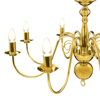 Taklampe Lysekrone gyllen 8 x E14 pærer
