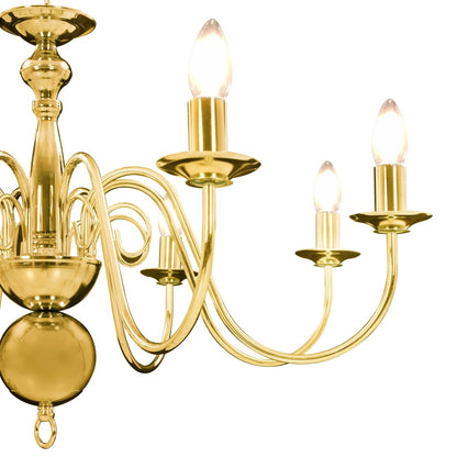 Taklampe Lysekrone gyllen 8 x E14 pærer