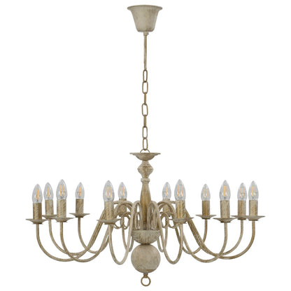 Taklampe Lysekrone antikk Hvit 12 x E14 lyspærer
