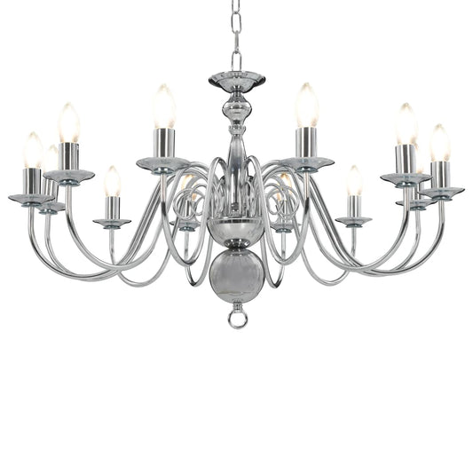 Taklampe Lysekrone sølv 12 x E14 lyspærer