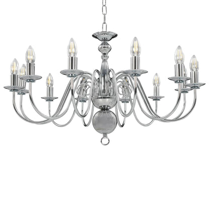 Taklampe Lysekrone sølv 12 x E14 lyspærer