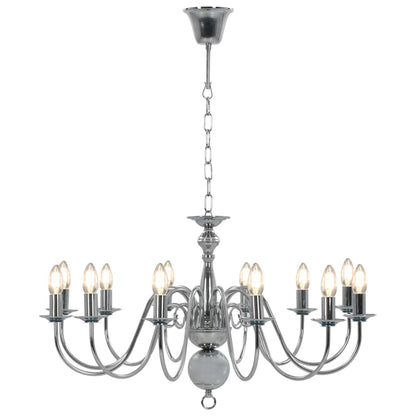 Taklampe Lysekrone sølv 12 x E14 lyspærer