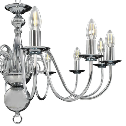Taklampe Lysekrone sølv 12 x E14 lyspærer