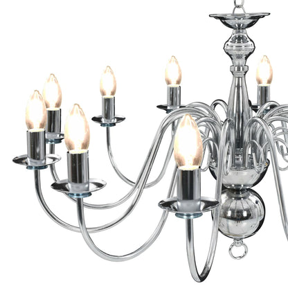 Taklampe Lysekrone sølv 12 x E14 lyspærer
