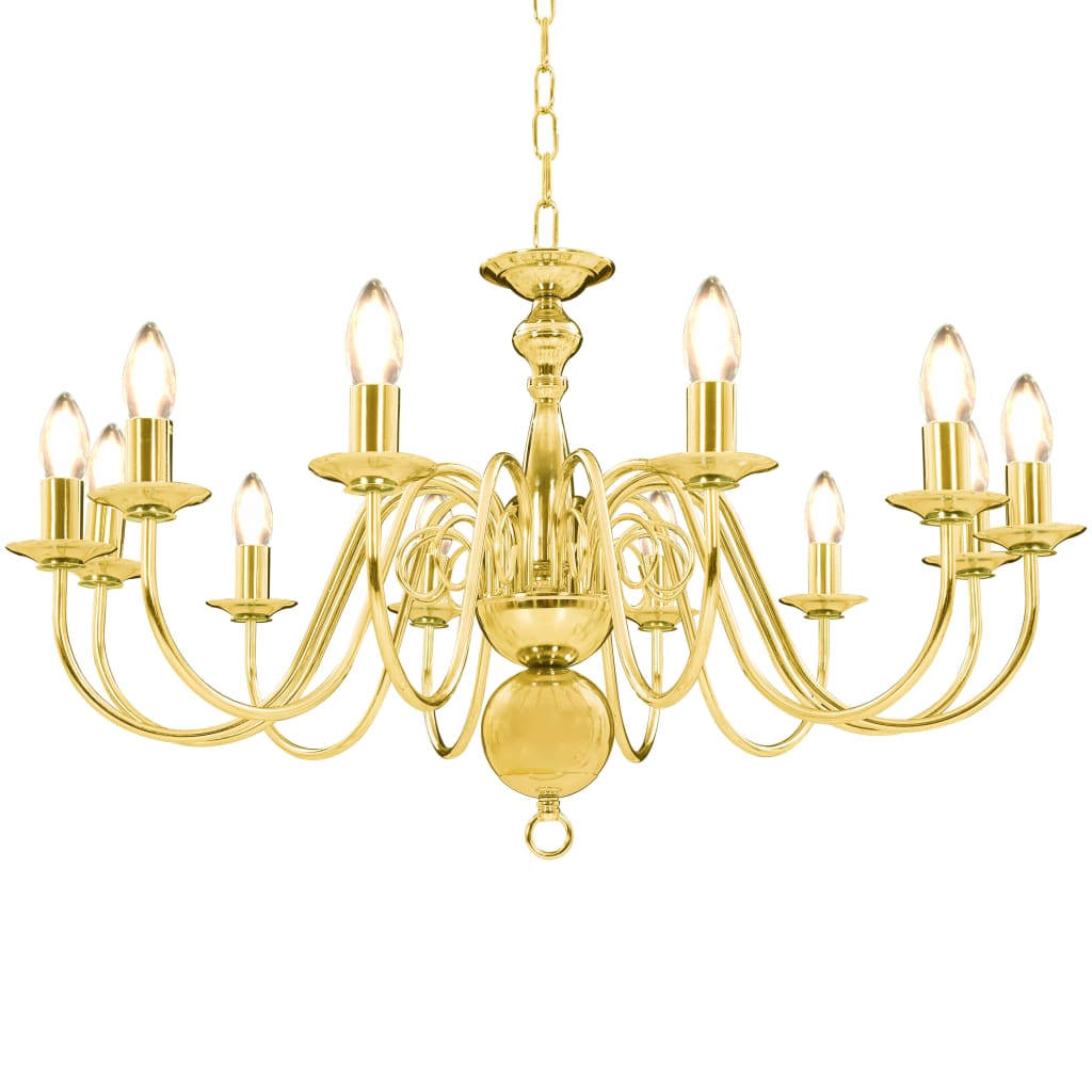 Taklampe Lysekrone gyllen 12 x E14 lyspærer