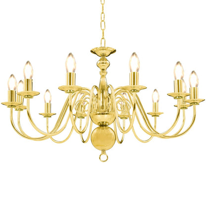Taklampe Lysekrone gyllen 12 x E14 lyspærer