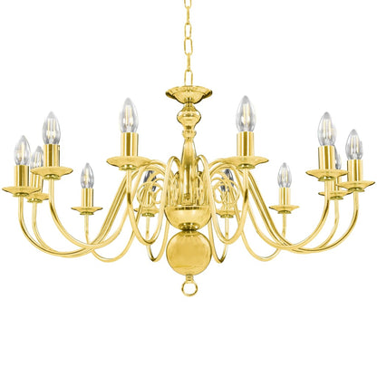 Taklampe Lysekrone gyllen 12 x E14 lyspærer