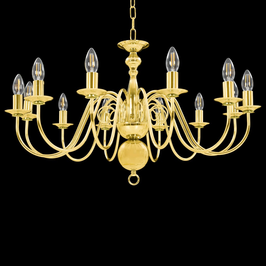 Taklampe Lysekrone gyllen 12 x E14 lyspærer