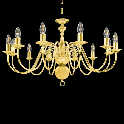 Taklampe Lysekrone gyllen 12 x E14 lyspærer