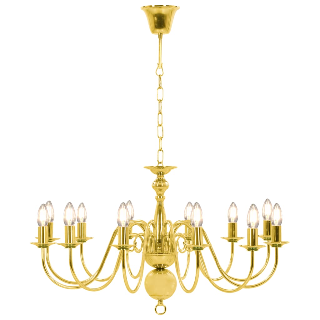 Taklampe Lysekrone gyllen 12 x E14 lyspærer