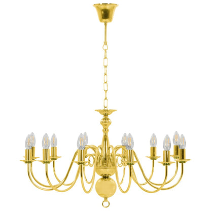 Taklampe Lysekrone gyllen 12 x E14 lyspærer