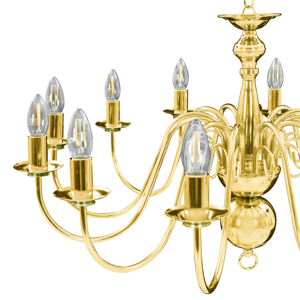 Taklampe Lysekrone gyllen 12 x E14 lyspærer