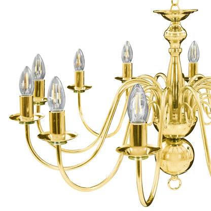 Taklampe Lysekrone gyllen 12 x E14 lyspærer