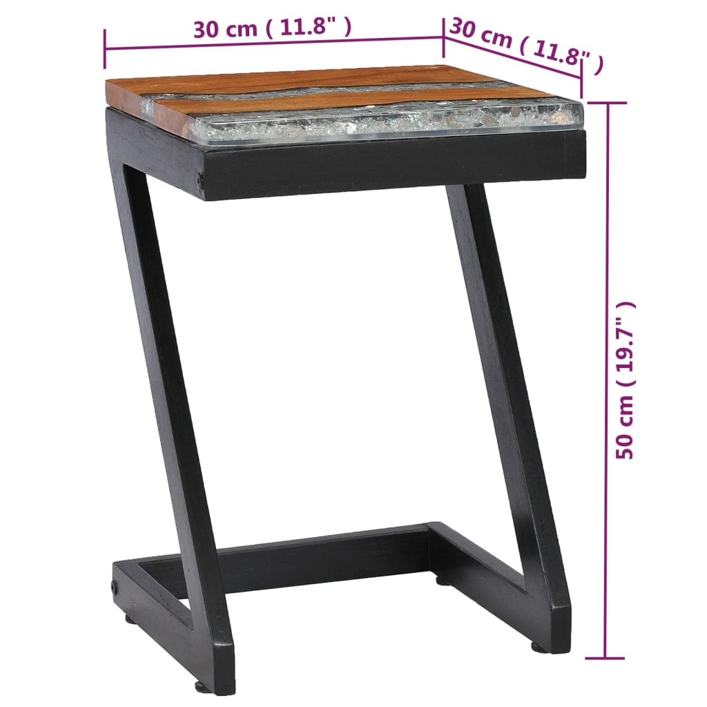 Salongbord Sofabord Tre heltre 30x30x50 cm og polyresin