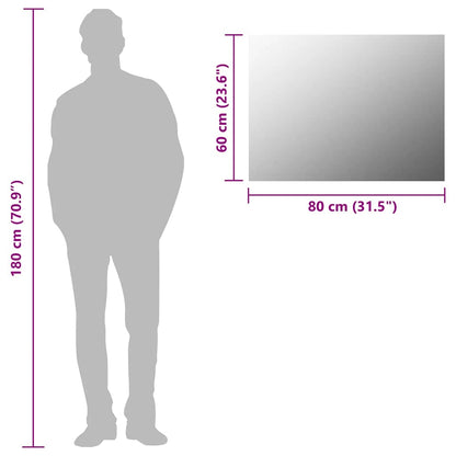 Veggspeil Rammeløst speil 80x60 cm glass