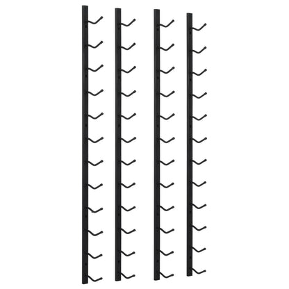 Vinstativ Veggmontert vinstativ for 12 flasker 2 stk Svart jern