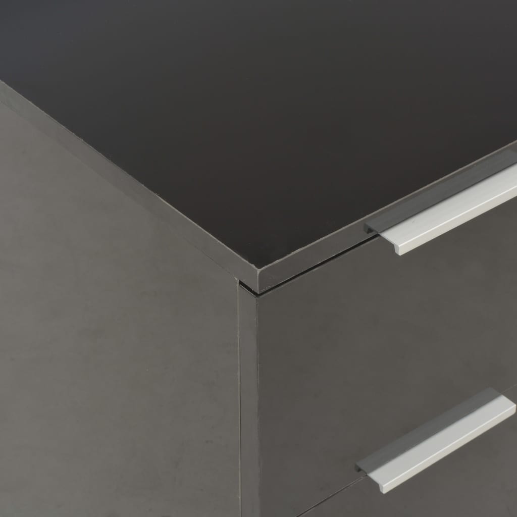 Skjenk Høyglans Svart 60x35x80 cm