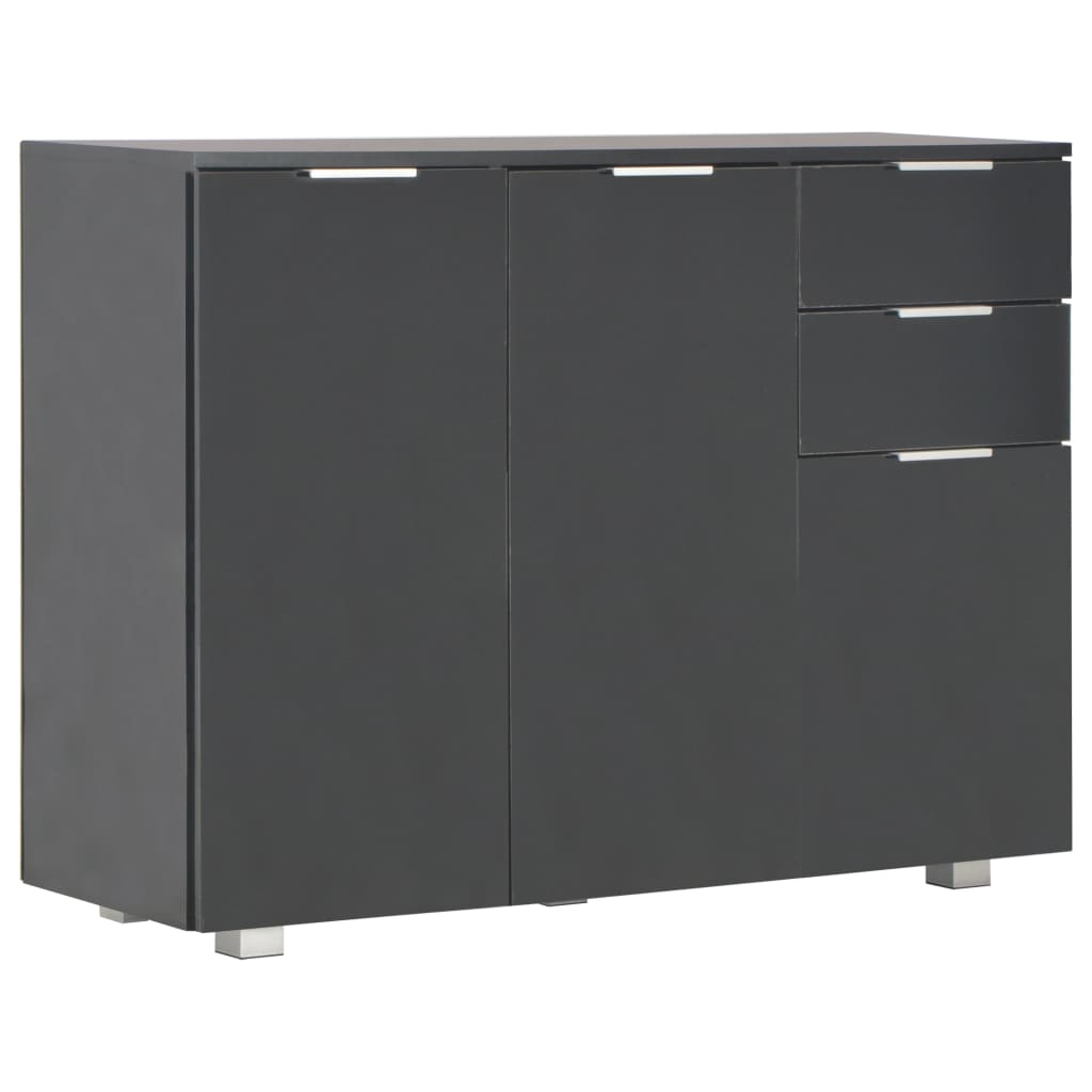 Skjenk Høyglans Svart 107x35x80,5 cm