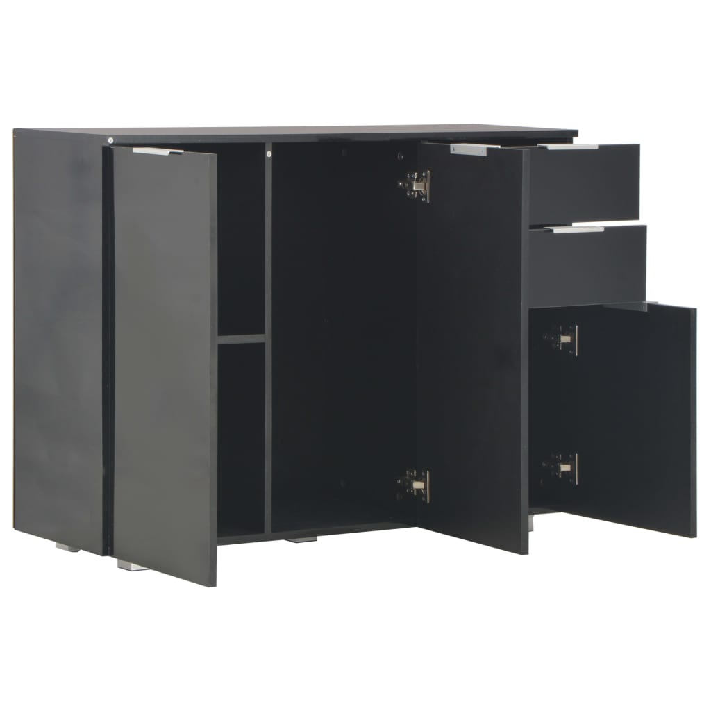 Skjenk Høyglans Svart 107x35x80,5 cm