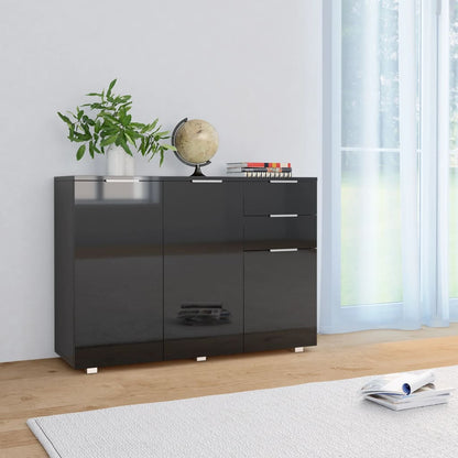 Skjenk Høyglans Svart 107x35x80,5 cm