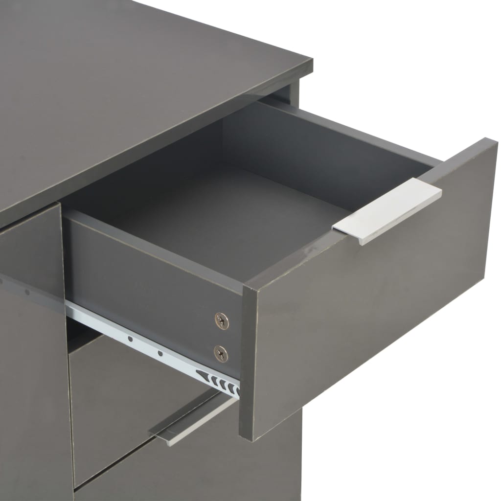 Skjenk Høyglans Grå 107x35x80,5 cm