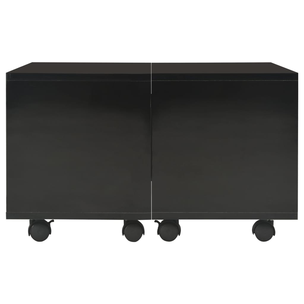 Salongbord Sofabord Høyglans Svart 60x60x35 cm