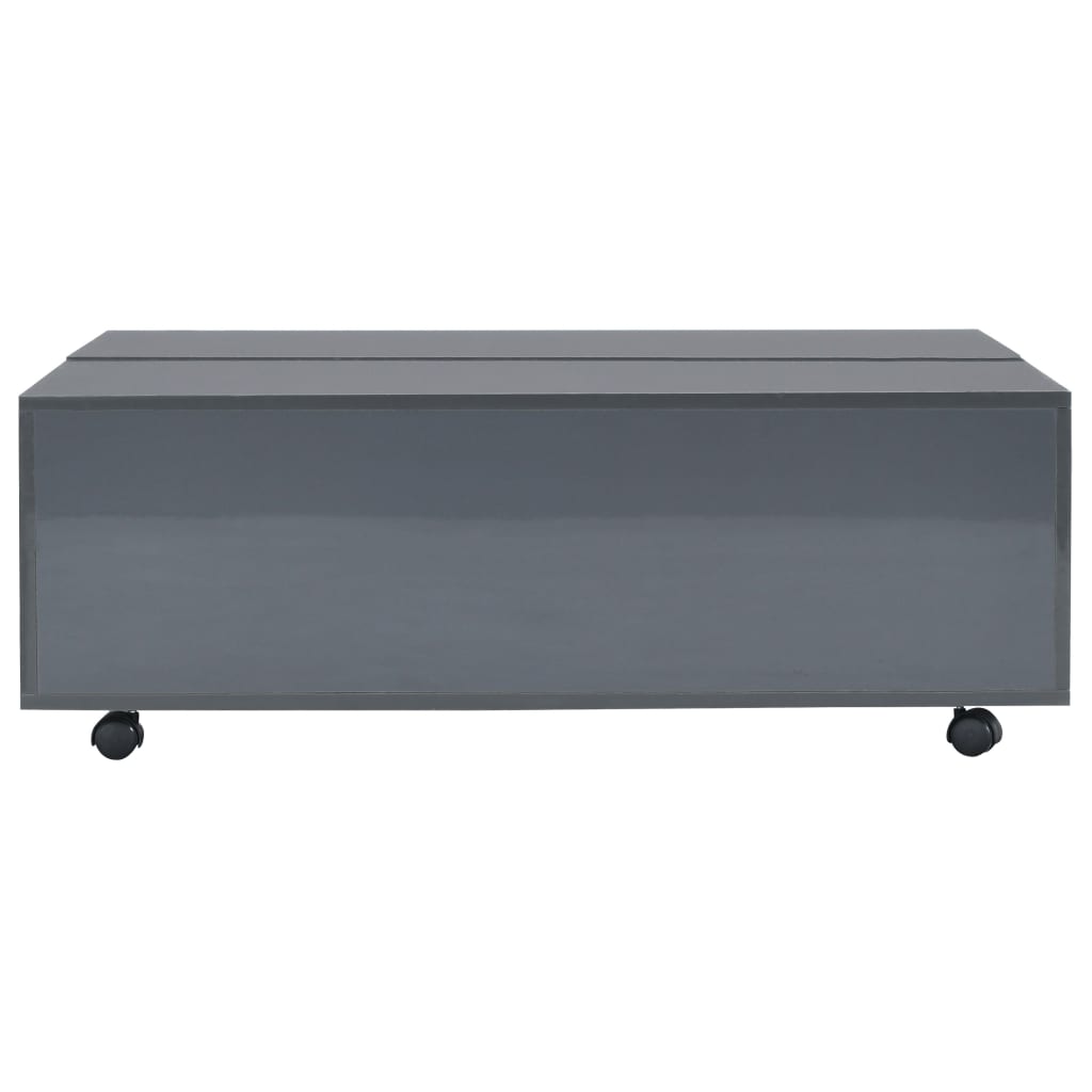 Salongbord Sofabord Høyglans Grå 100x100x35 cm