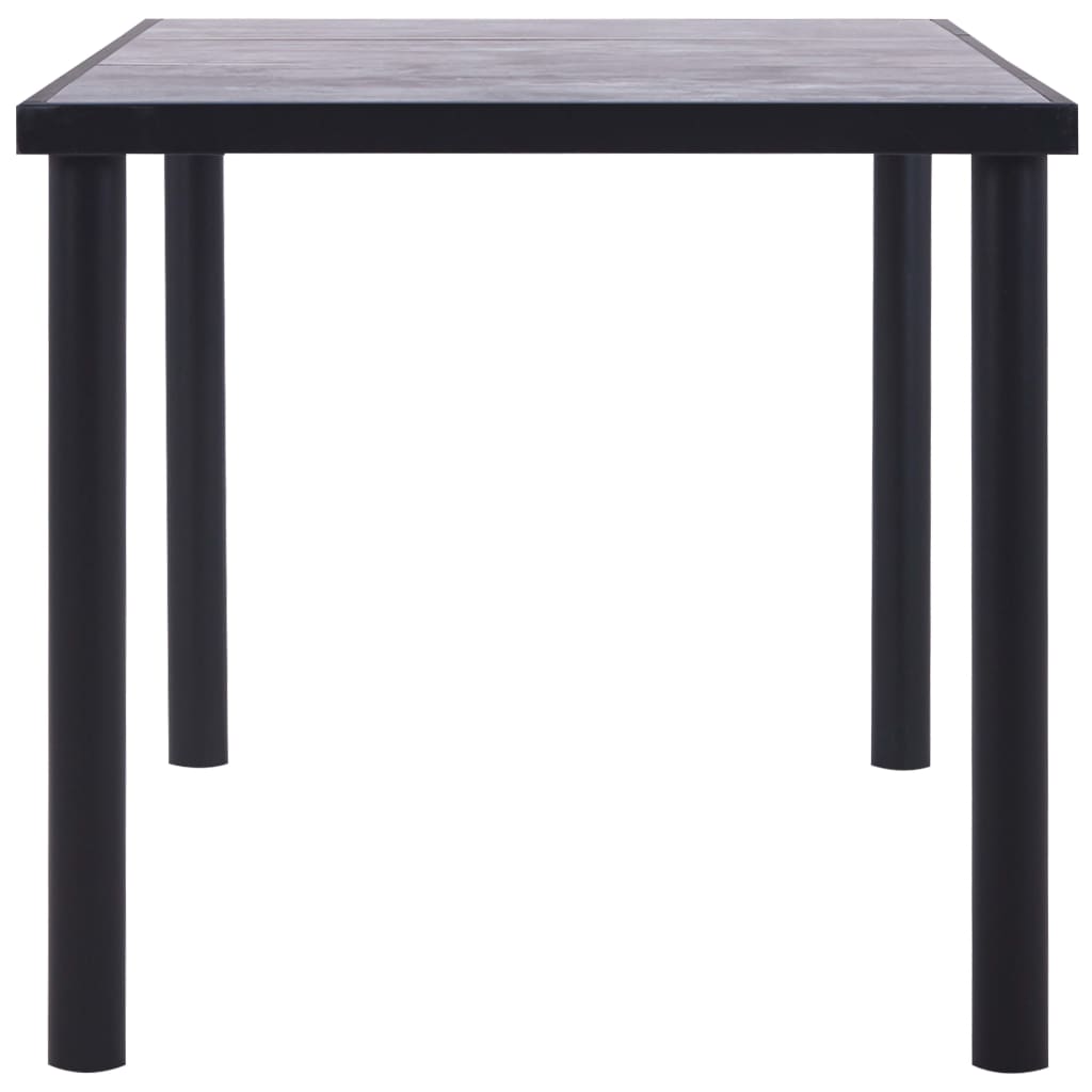 Spisebord Kjøkkenbord Svart og Betonggrå 160x80x75 cm MDF