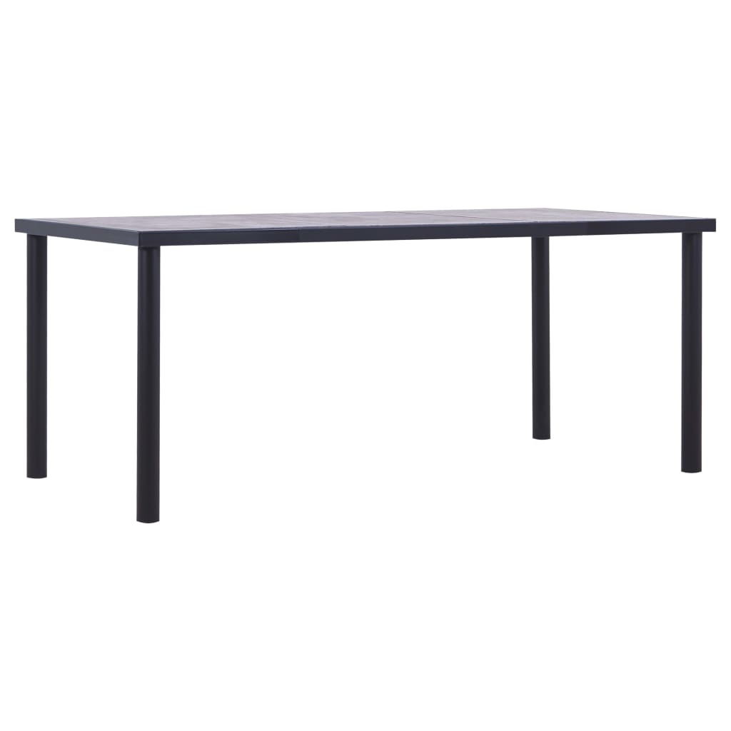 Spisebord Kjøkkenbord Svart og Betonggrå 180x90x75 cm MDF