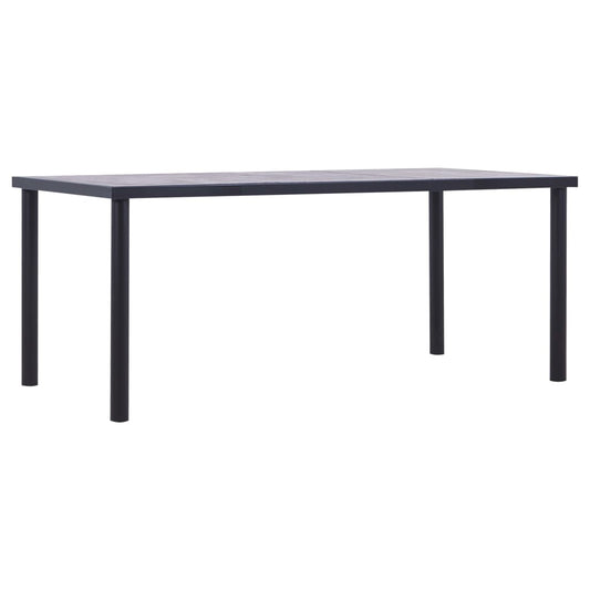 Spisebord Kjøkkenbord Svart og Betonggrå 180x90x75 cm MDF