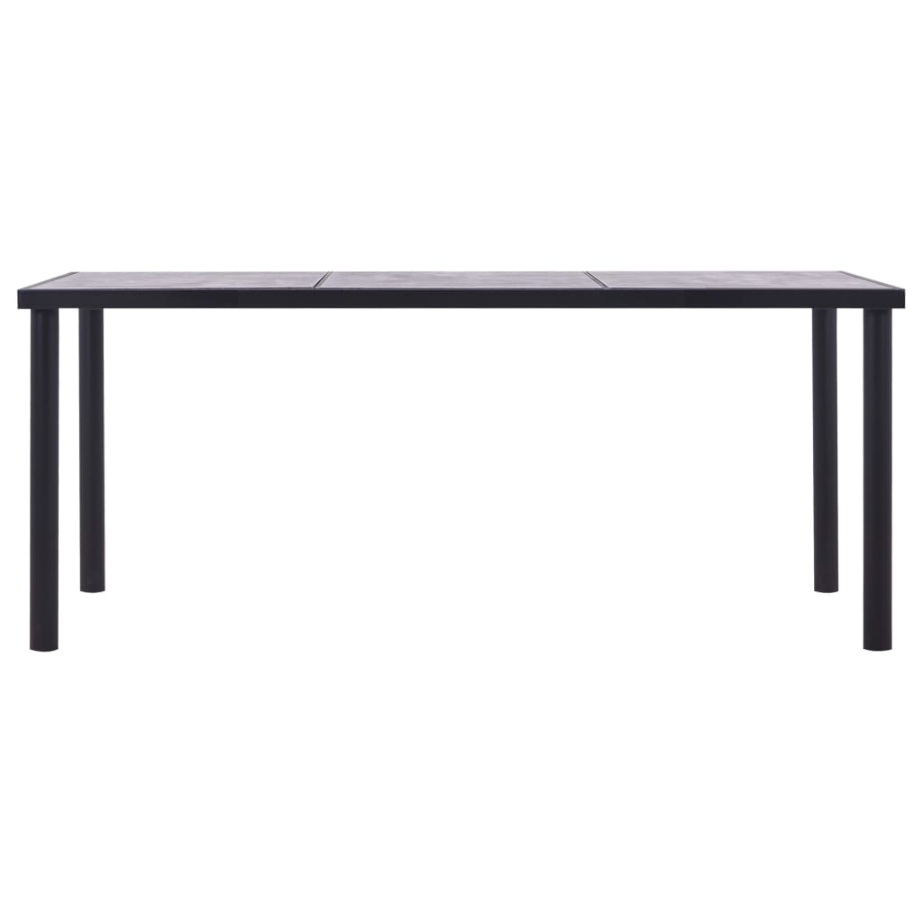 Spisebord Kjøkkenbord Svart og Betonggrå 180x90x75 cm MDF