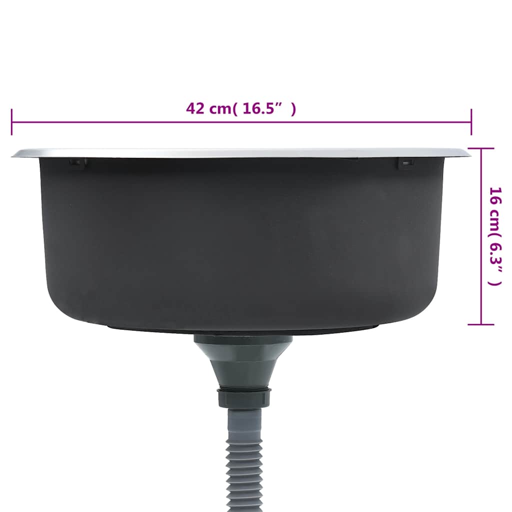 Kjøkkenvask med sil og samler rustfritt stål