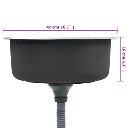 Kjøkkenvask med sil og samler rustfritt stål