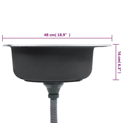 Kjøkkenvask med sil og samler rustfritt stål